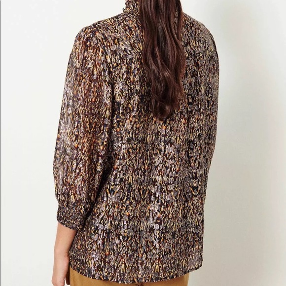 BA&SH Gallas Silk-Blend Ruffle Top - Picture 3 of 9